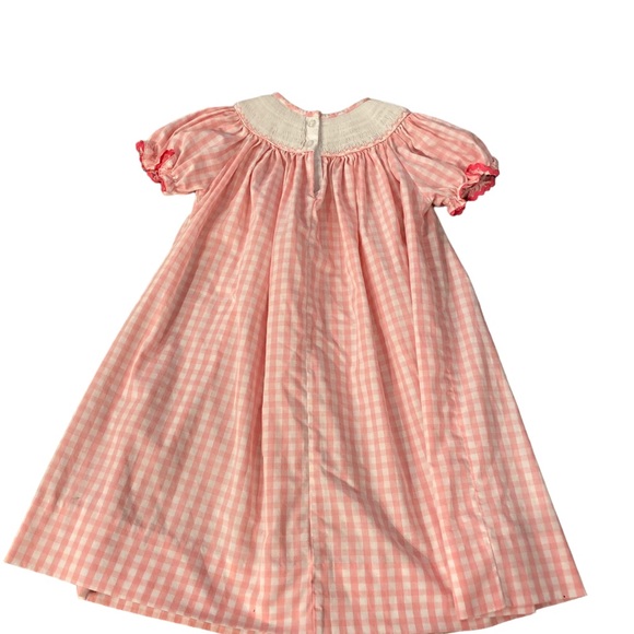 Smocked A Lot Classic Bishop Pink Gingham Dress 2-3 - Picture 4 of 6
